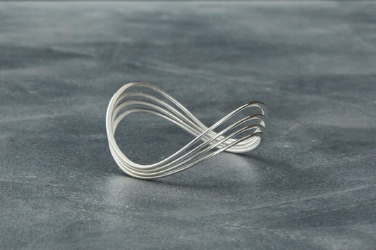 Half-Moon Silver Bangle