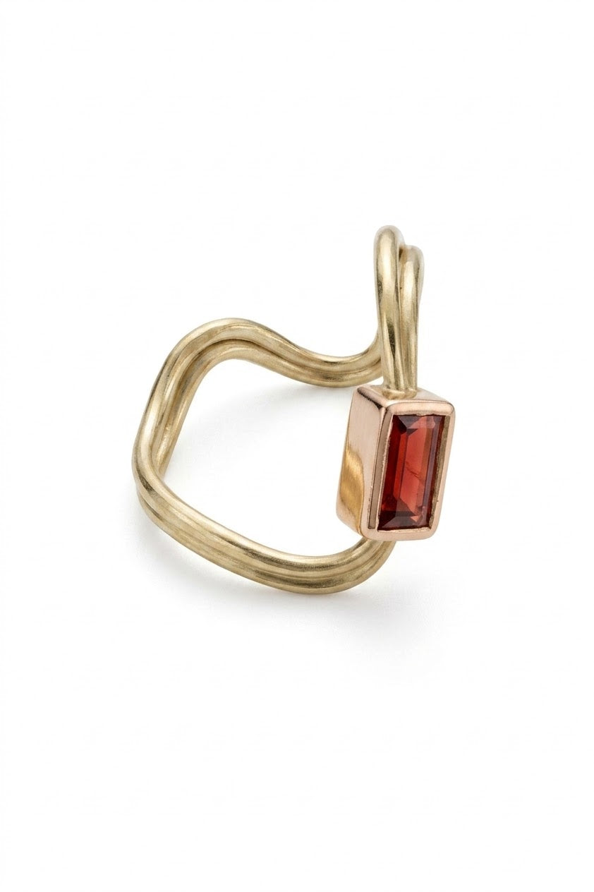 Pink Tourmaline Sunrise Gold Ring