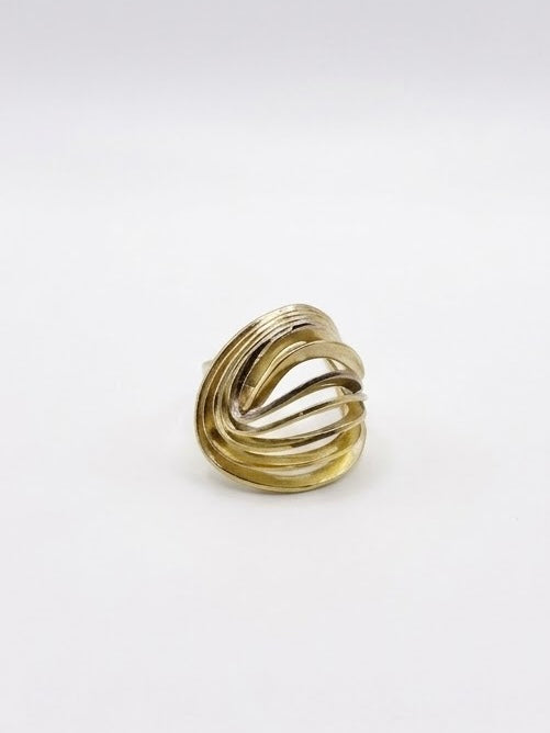 Gold Ripple Studs