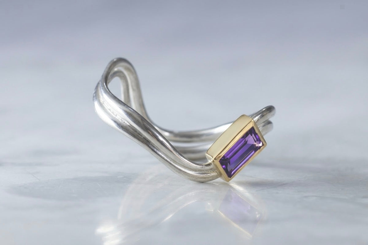 Violet Fizz Gold & Silver Ring