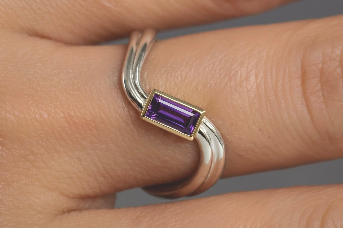 Violet Fizz Gold & Silver Ring