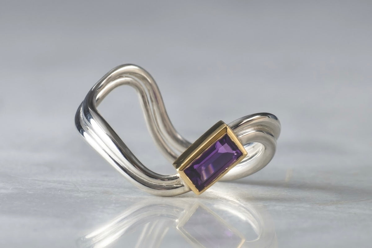 Violet Fizz Gold & Silver Ring