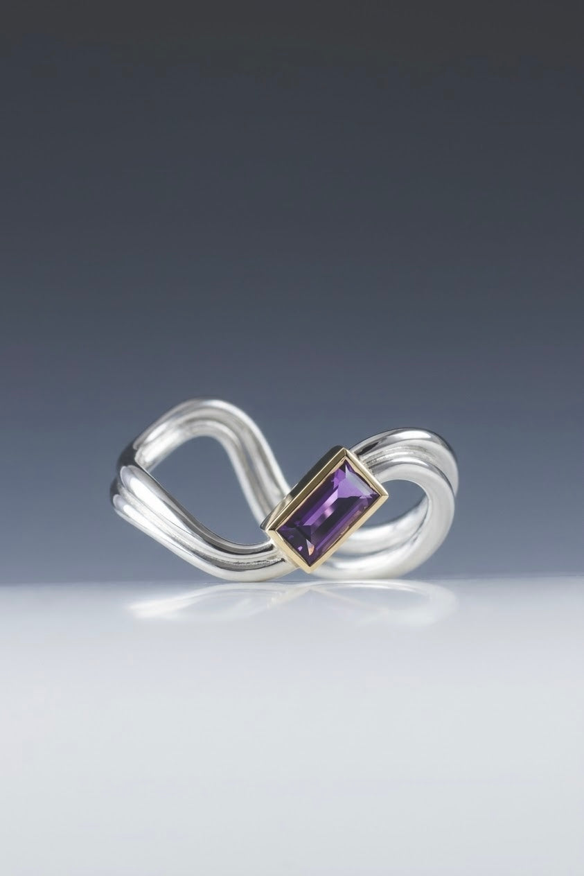 Violet Fizz Gold & Silver Ring
