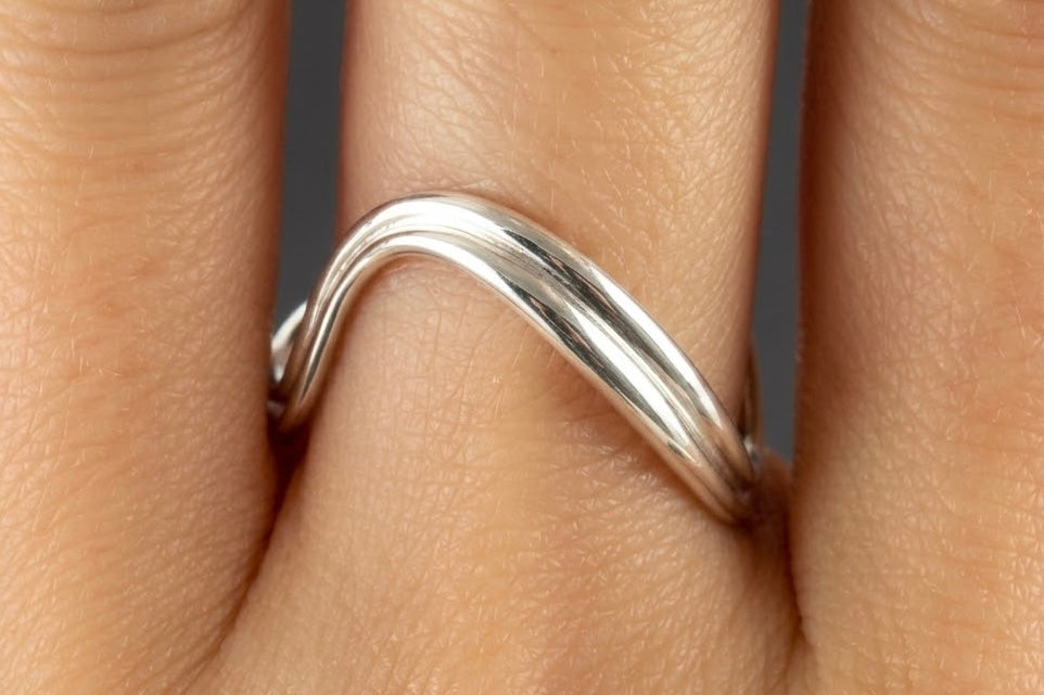 9ct Yellow Gold Fluid Wave Ring | Neap Tide