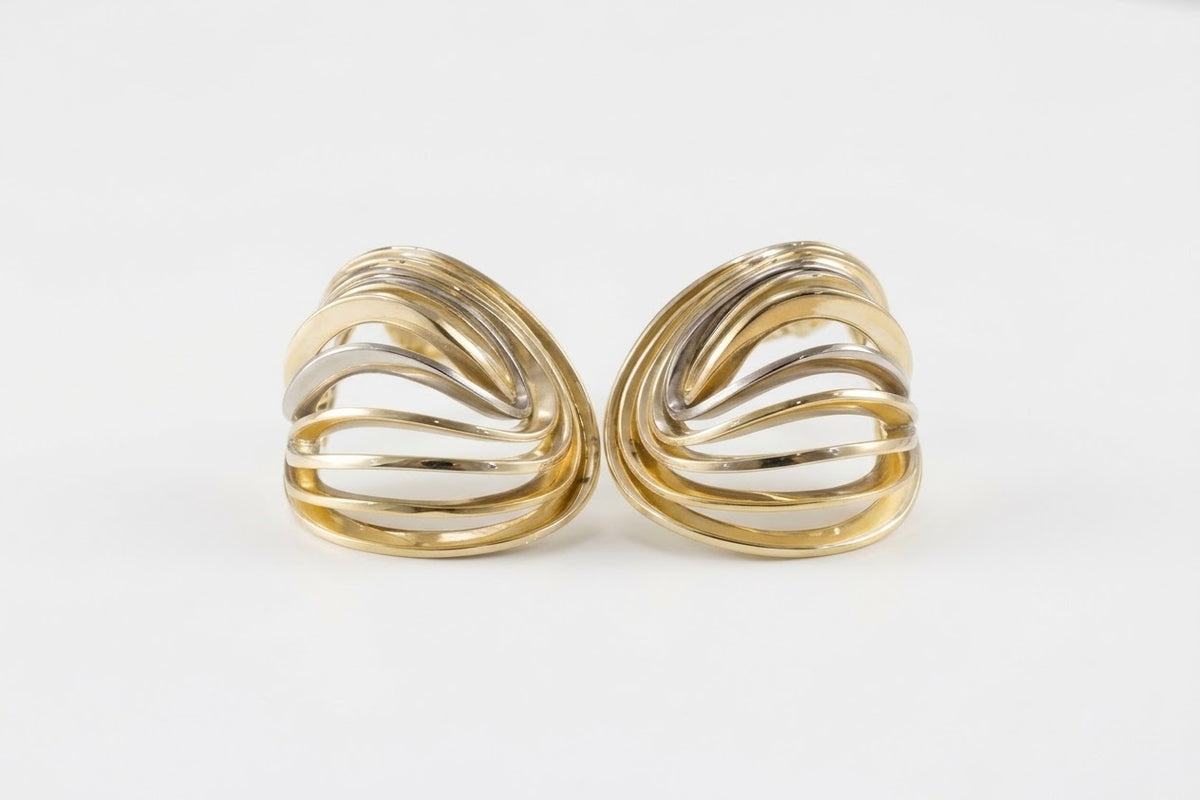 Gold Ripple Studs