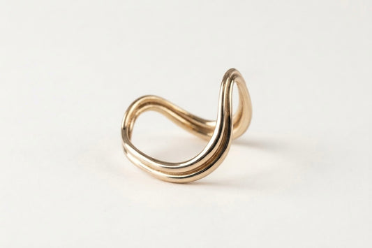 9ct Yellow Gold Fluid Wave Ring | Neap Tide