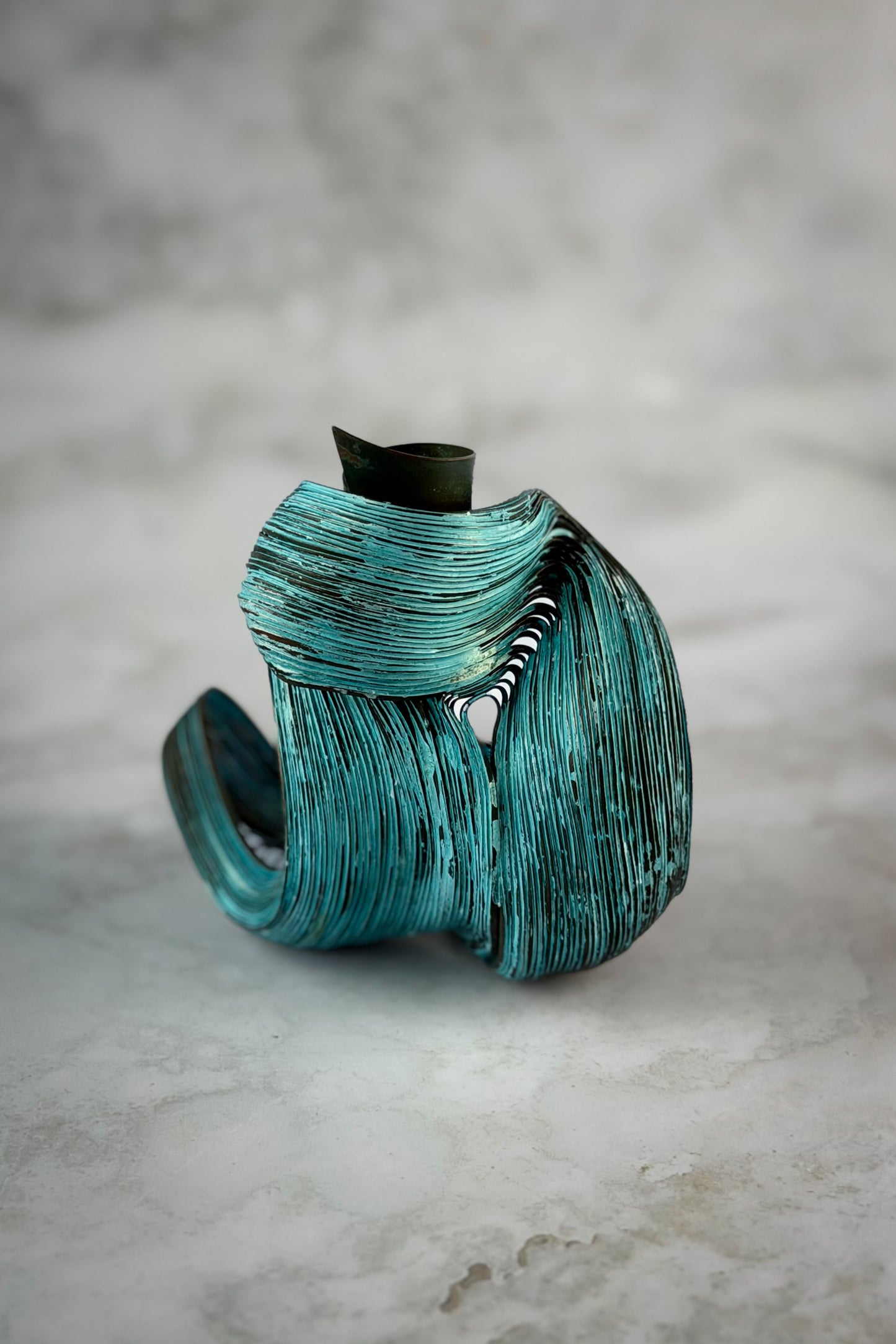 Candle Holder - Verdigris Sprout
